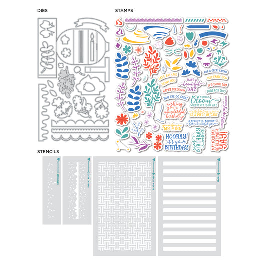 Birthday Pop Up Card Die, Stamp & Stencil Kit