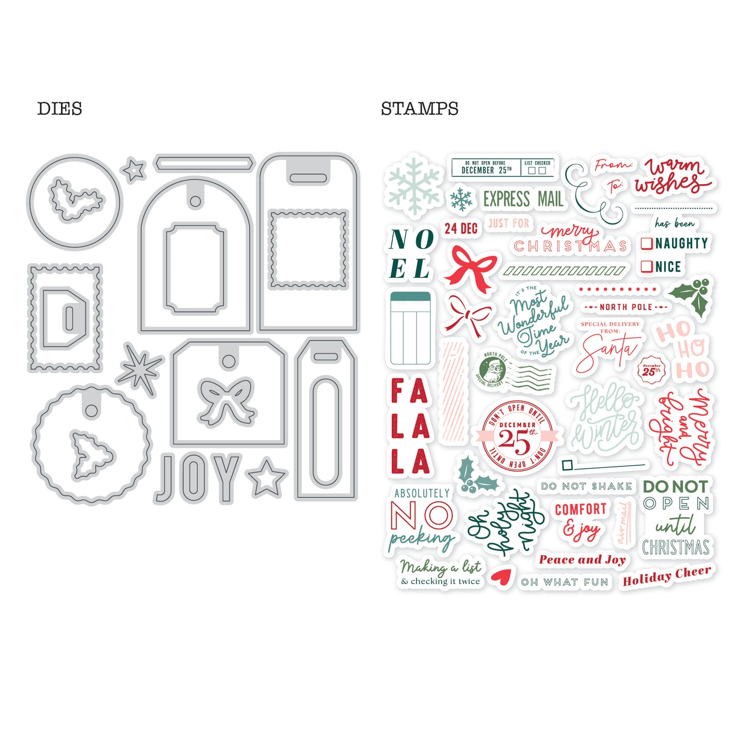 DP Tag Builder Stamp and Die CHRISTMAS