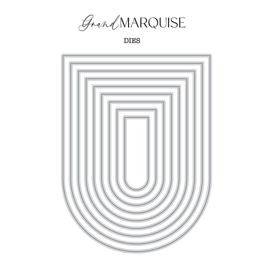 DP Nesting Dies Rounded Flag-GRAND MARQUISE