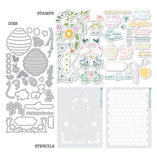 DP Bee Stitch Stamp, Die & Stencil Kit