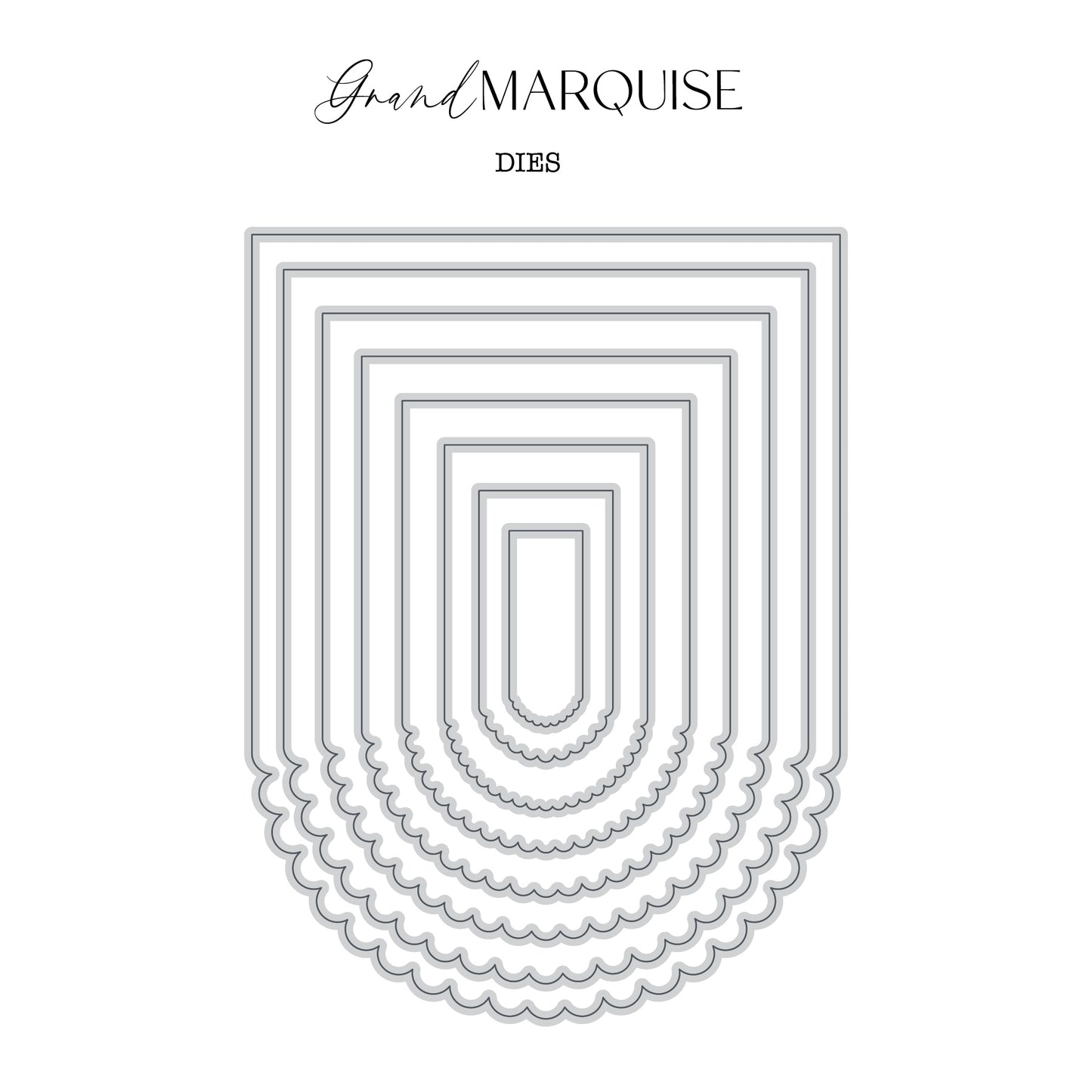 DP Nesting Dies Scallop Round Flag-GRAND MARQUISE
