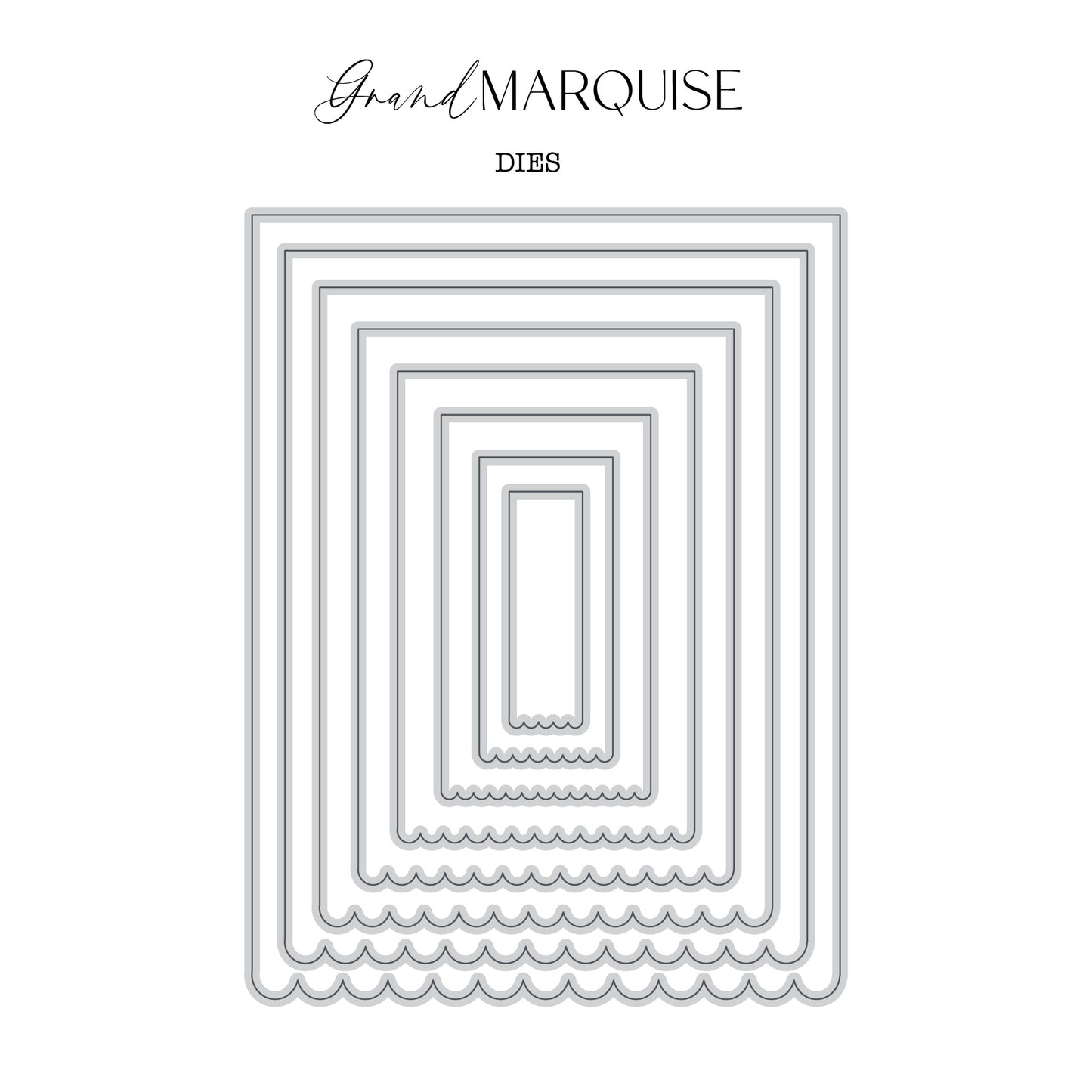 DP Nesting Dies Scallop Rectangle Flag-GRAND MARQUISE