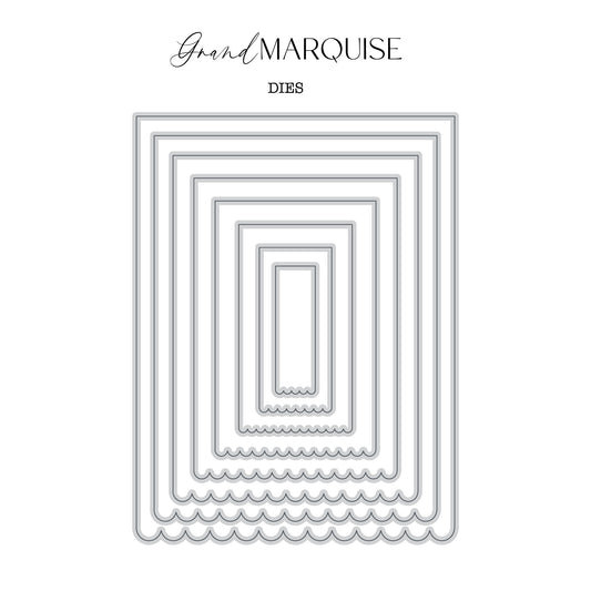DP Nesting Dies Scallop Rectangle Flag-GRAND MARQUISE