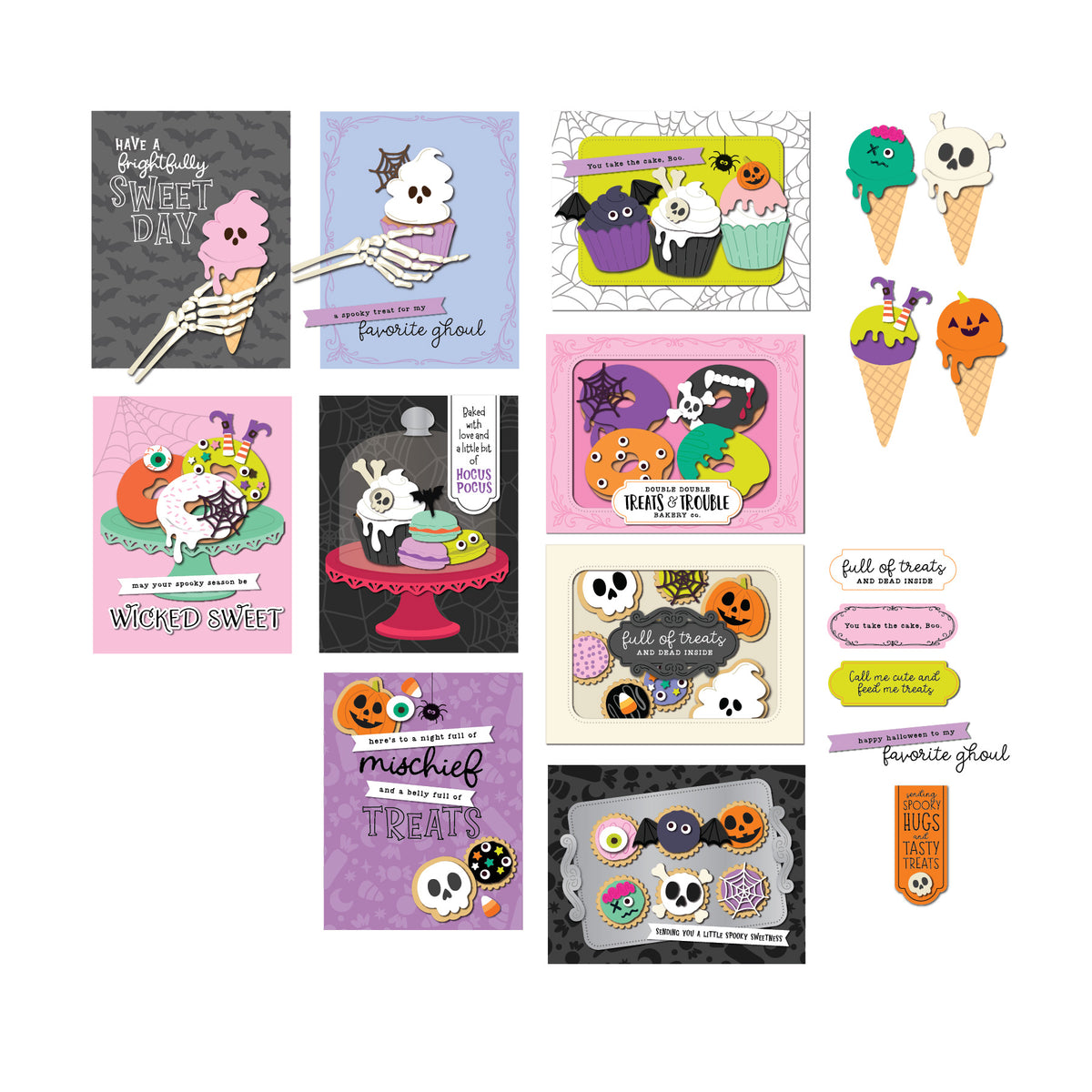 DP M STAMP DIE & STENCIL BOO BAKERY KIT