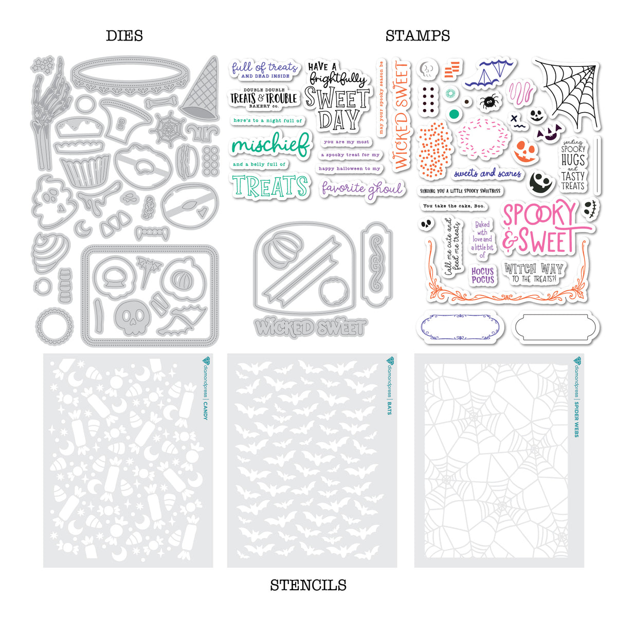 DP M STAMP DIE & STENCIL BOO BAKERY KIT