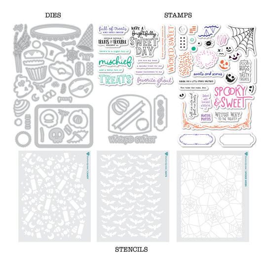 DP M STAMP DIE & STENCIL BOO BAKERY KIT