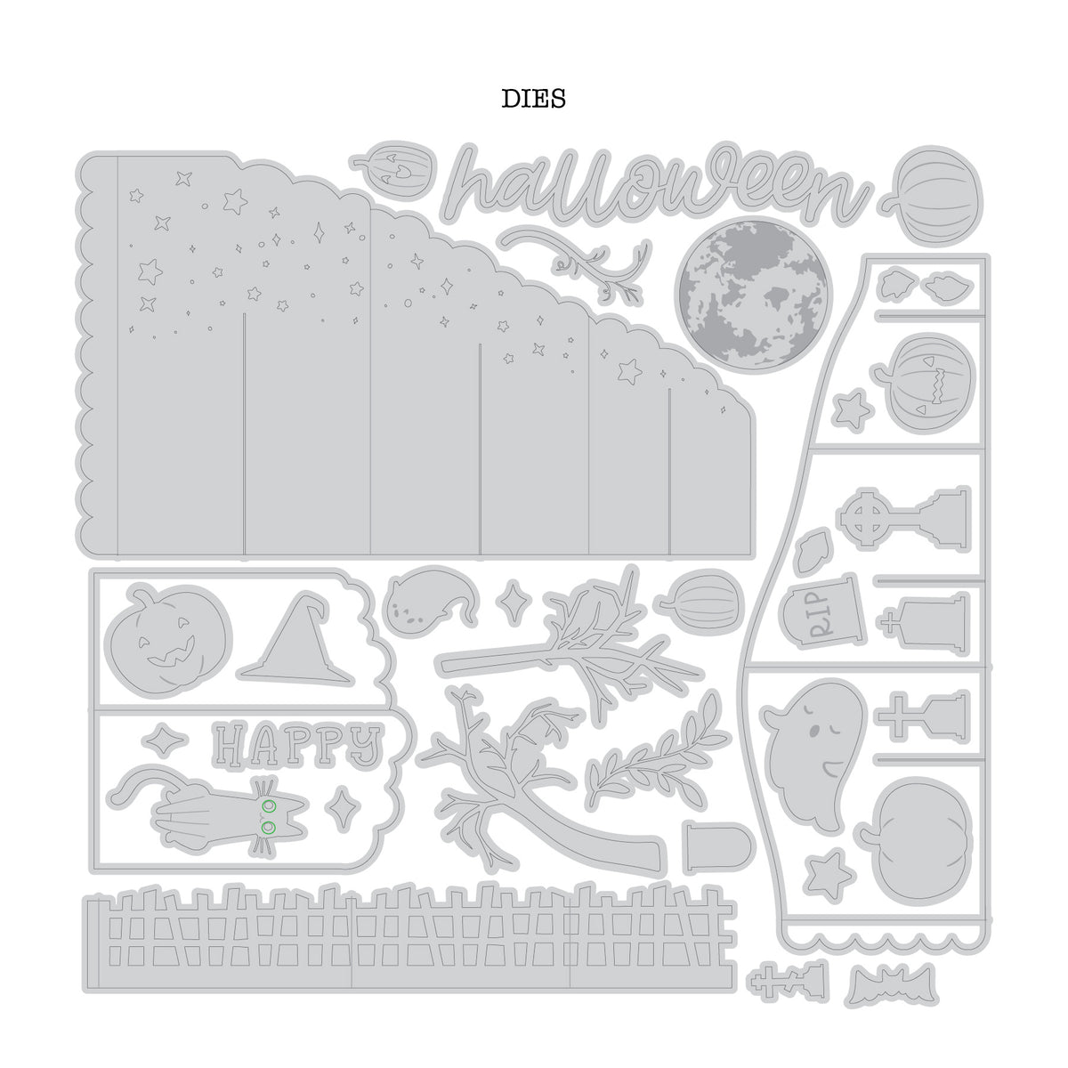 DP GM DIE HALLOWEEN GRAVEYARD POP UP KIT