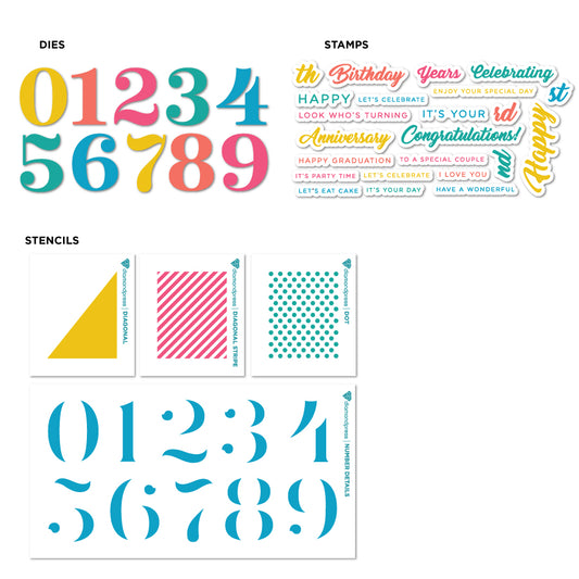 DP DIES STAMPS LARGE NUMBERS