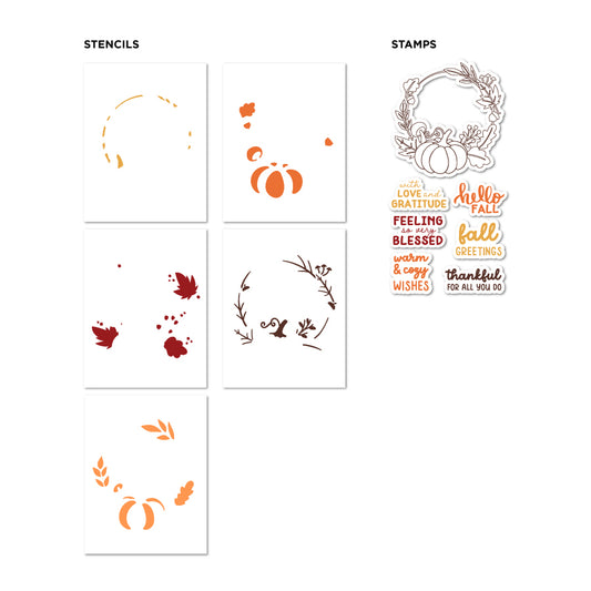 DP Stencils Stamps Harvest Wreath