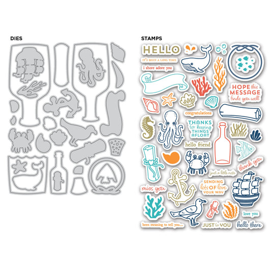 DP Stamp and Die Message In A Bottle