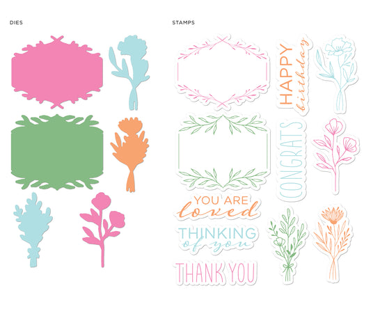 Die & Stamp Kit - Flower Fields