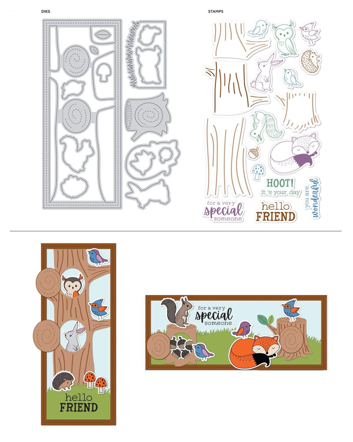 Slimline Stamp and Die Kit Lift Flap Woodland